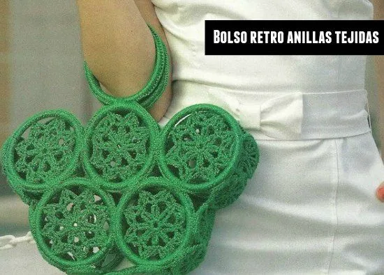Bolso retro de anillas tejidas - Patrones Crochet Bolso retro de anillas tejidas - Patrones Crochet