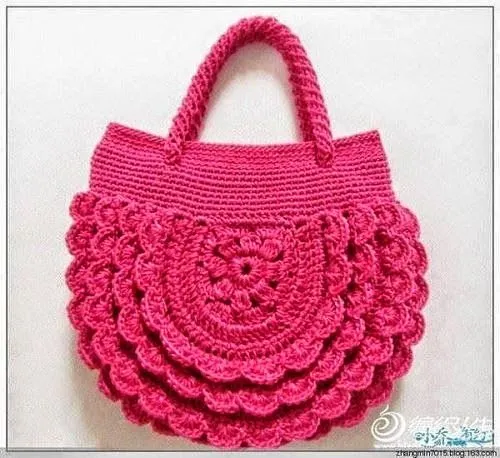 Bolso tejido con ganchillo - con esquema | Crochet y Dos agujas