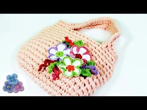 Como Hacer un Bolso de Trapillo con Flores de Crochet XXL ... Como Hacer un Bolso de Trapillo con Flores de Crochet XXL ...