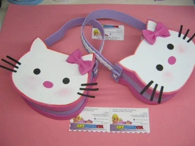 BOLSOS O COTILLONES EN FOAMY GOMAEVA DE HELLO KITTY CON MOLDES ... BOLSOS O COTILLONES EN FOAMY GOMAEVA DE HELLO KITTY CON MOLDES ...