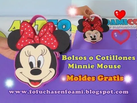 BOLSOS O COTILLONES MINNIE MOUSE EN FOAMY PARA FIESTAS INFANTILES ...