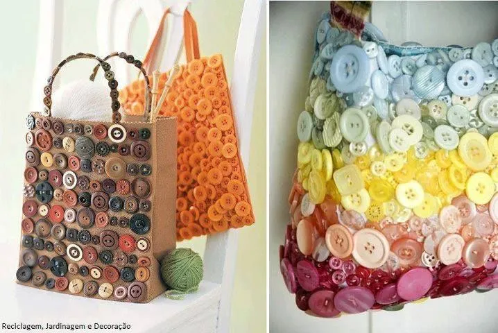 BOLSOS DECORADOS CON BOTONES | Botones | Pinterest