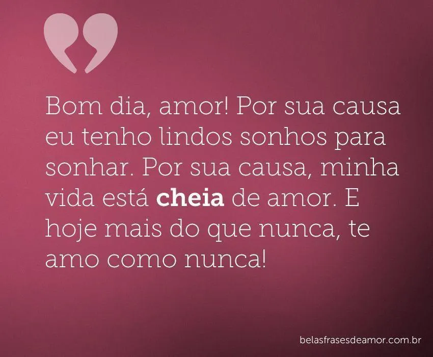 Bom dia Amor