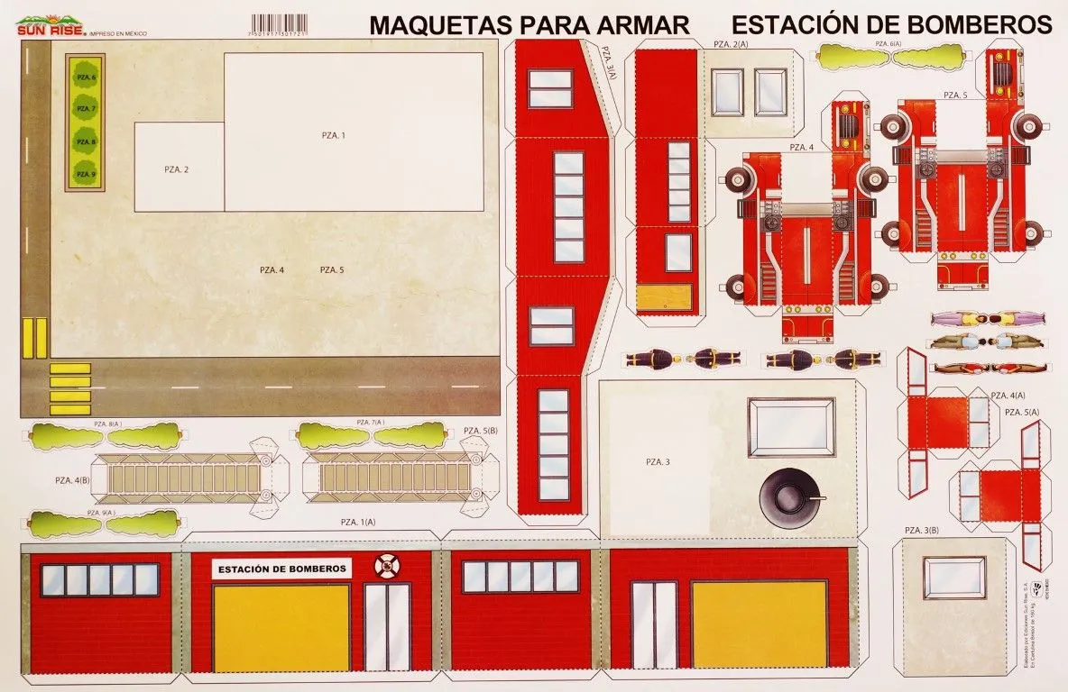 BOMBEROS ESTACION Maqueta para Recortar y Armar – Fuji Hands BOMBEROS ESTACION Maqueta para Recortar y Armar – Fuji Hands