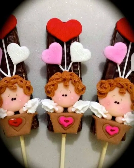 bombon con chocolate y angeles de amor! | Bubulubus decorados ... bombon con chocolate y angeles de amor! | Bubulubus decorados ...