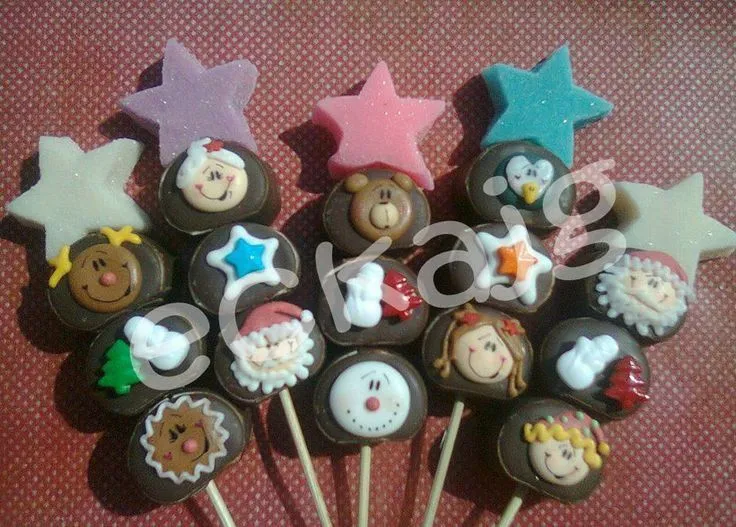 bombones cubiertos de chocolate decorados de navidad | navidad ...
