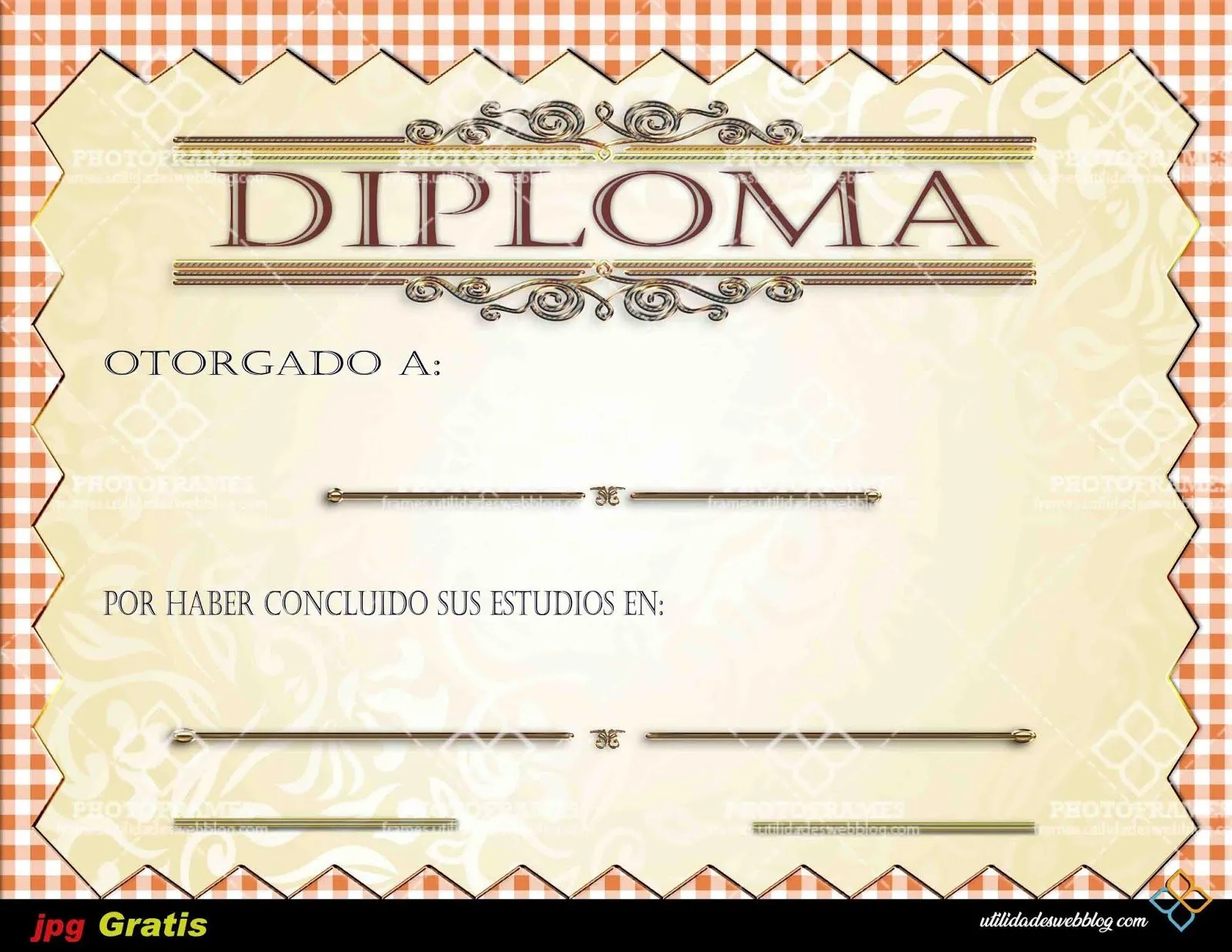 Bonita plantilla de diploma para fin de curso lista para imprimir | Photo Frames Bonita plantilla de diploma para fin de curso lista para imprimir | Photo Frames