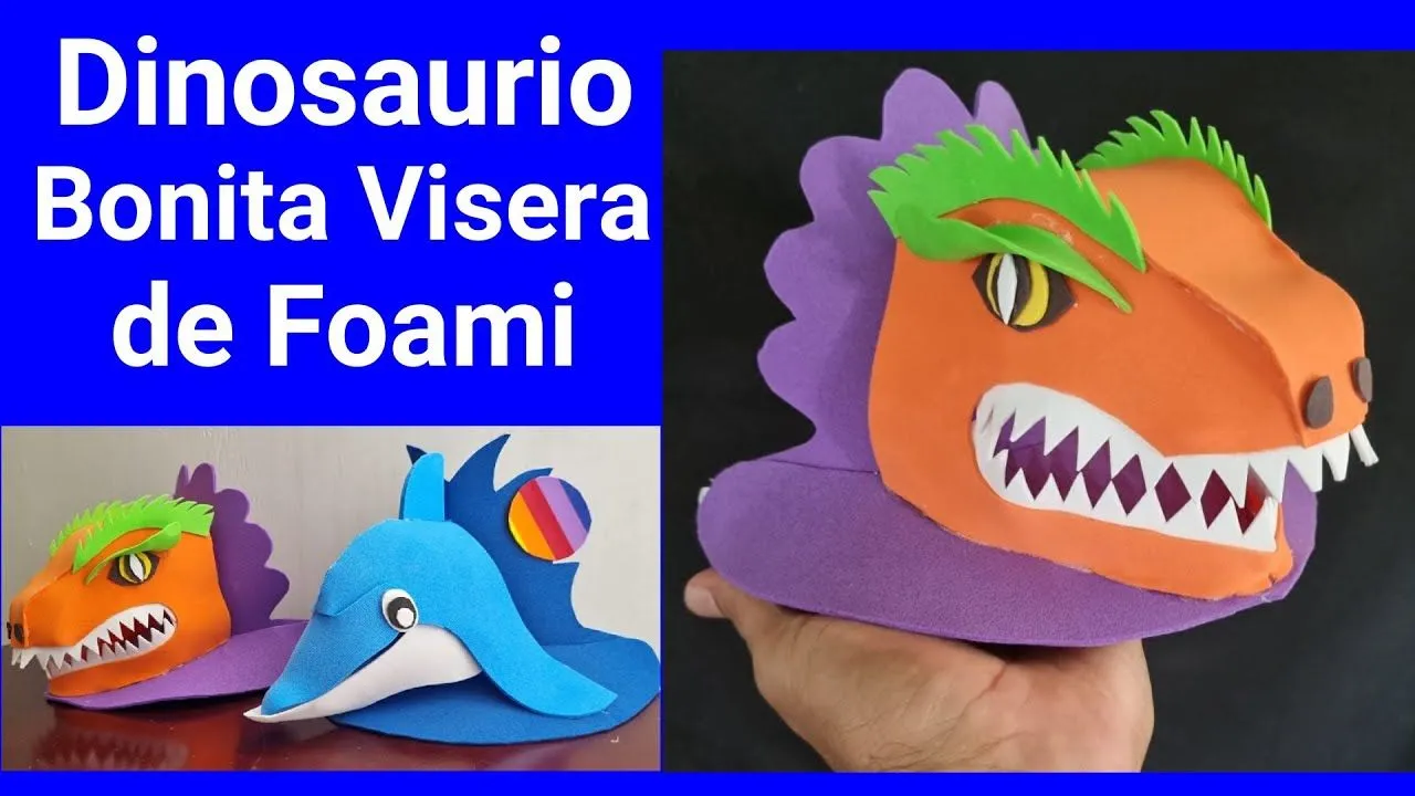 Bonita Visera de Dinosaurio de Foami - YouTube Bonita Visera de Dinosaurio de Foami - YouTube