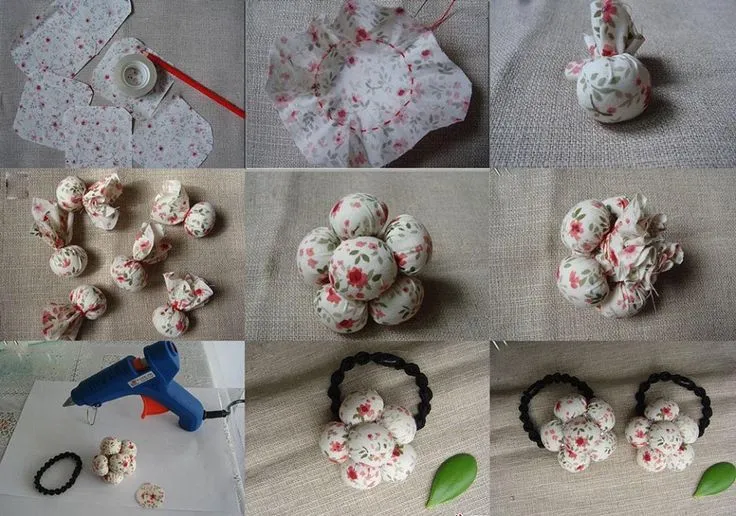 Unas bonitas flores de tela para decorar las gomitas del pelo de ... Unas bonitas flores de tela para decorar las gomitas del pelo de ...