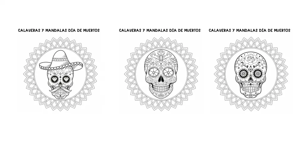 Bonitas mandalas calaveras para colorear en Dia de muertos 2023 Bonitas mandalas calaveras para colorear en Dia de muertos 2023
