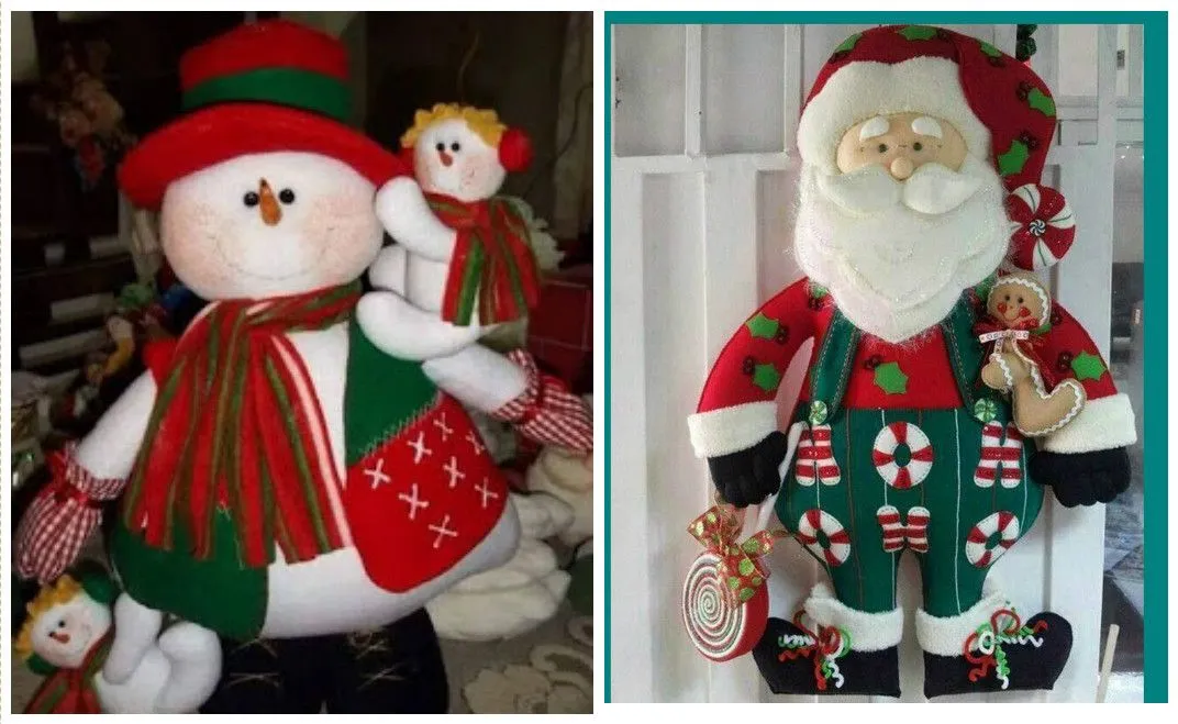 Bonitos muñecos navideños de santa y muñeco de nieve con moldes ~ lodijoella Bonitos muñecos navideños de santa y muñeco de nieve con moldes ~ lodijoella