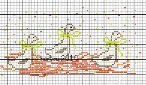 Esquema Punto de Cruz – Gansos | Arte Del Ricamo