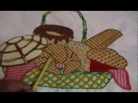 Bordado Fantasia Canasta de Pan Terminada - YouTube Bordado Fantasia Canasta de Pan Terminada - YouTube