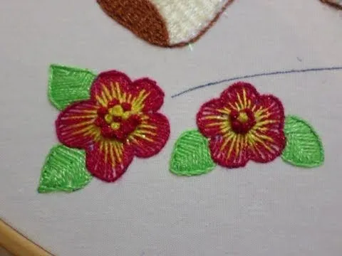 Bordado Fantasía Flor Borrego - YouTube