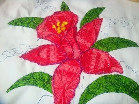 Bordado Fantasía Flor Orquidea con marimur 314 - YouTube Bordado Fantasía Flor Orquidea con marimur 314 - YouTube