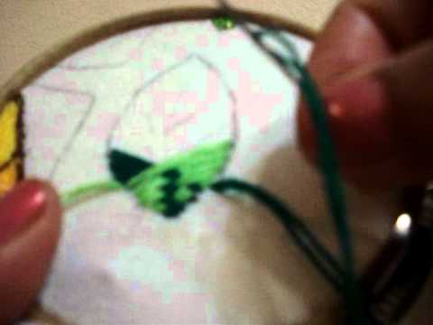 Bordado Fantasia Hoja en 2 Agujas - YouTube Bordado Fantasia Hoja en 2 Agujas - YouTube