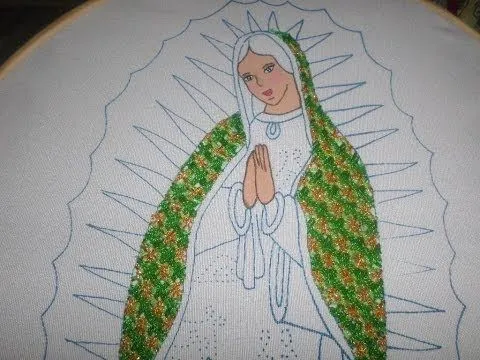 Bordado Fantasía Manto Virgen Guadalupe - YouTube Bordado Fantasía Manto Virgen Guadalupe - YouTube