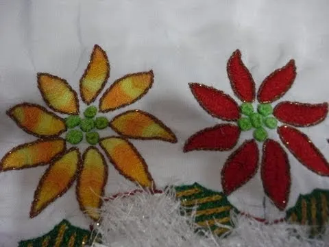 Bordado Fantasía Nochebuena Matizada - YouTube Bordado Fantasía Nochebuena Matizada - YouTube