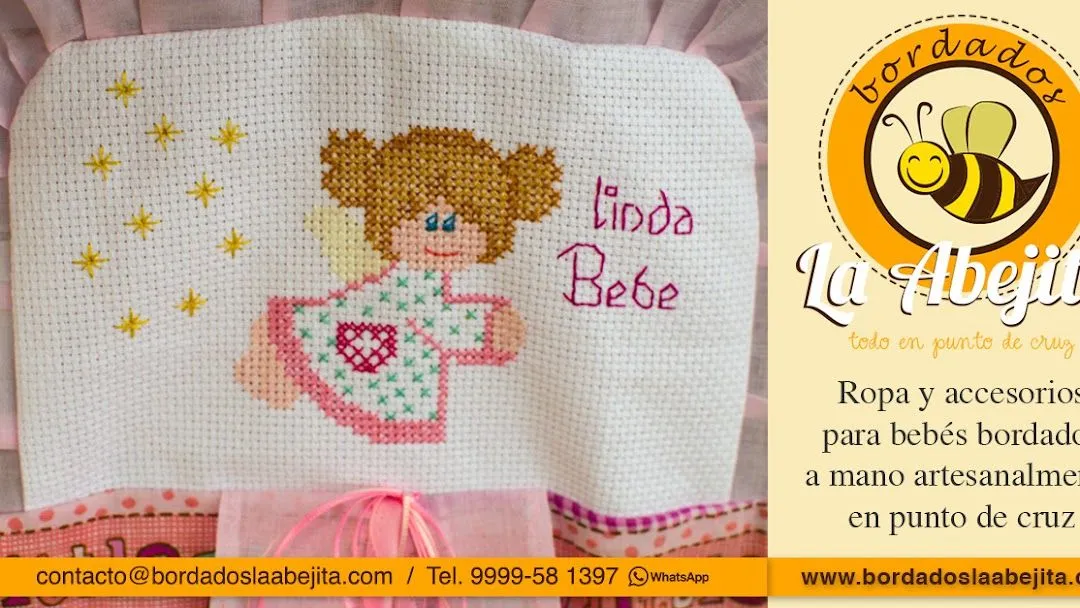 Bordados La Abejita - Ropa y Accesorios para bebés bordados a mano en punto  de cruz