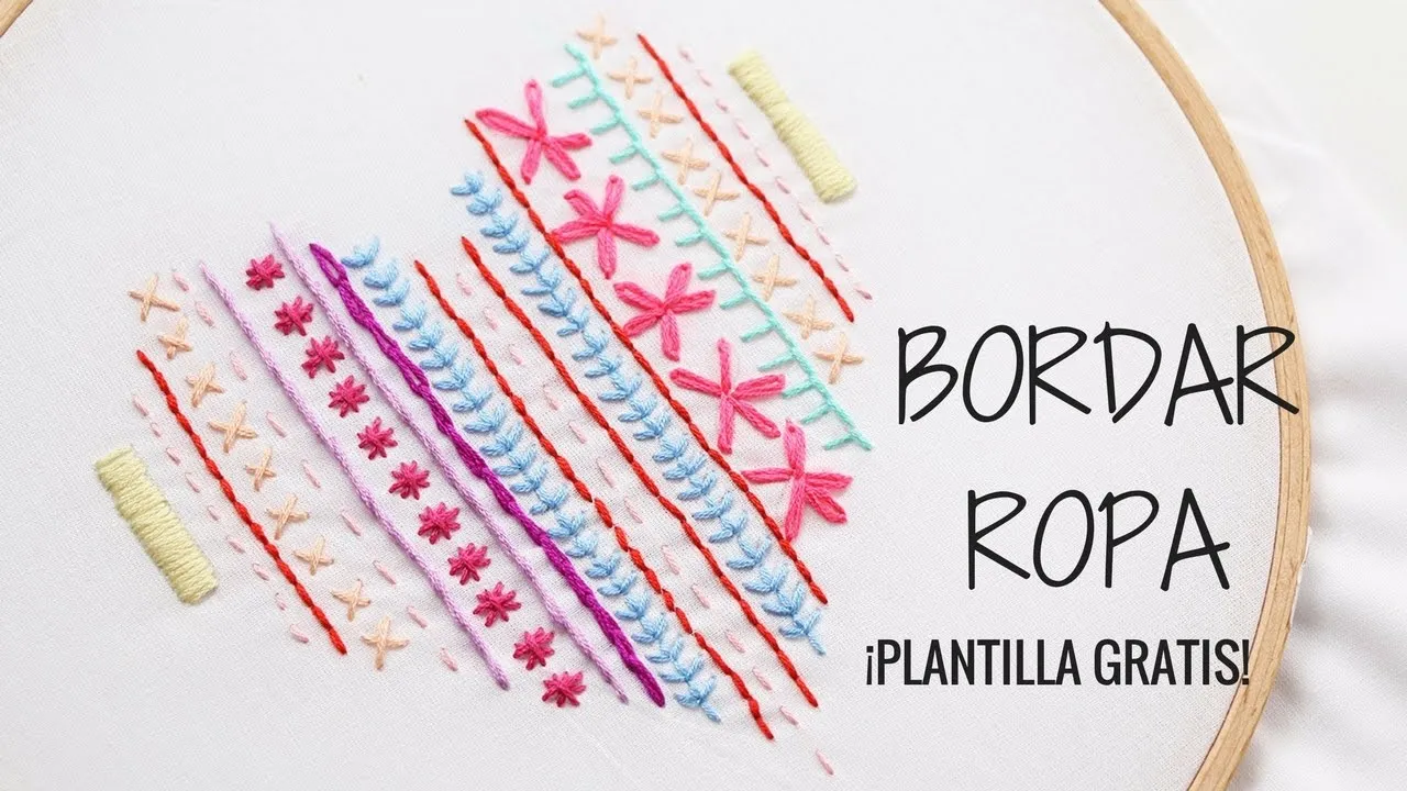 BORDADOS A MANO. PLANTILLA PARA BORDAR GRATIS! - YouTube