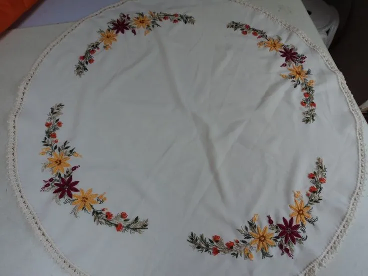 Mantel redondo bordado en estilo brasilero | Bordados para toda ... Mantel redondo bordado en estilo brasilero | Bordados para toda ...