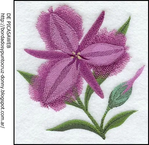 BORDADOS Y PUNTO CRUZ: BORDADO Y PUNTO CRUZ = FLORES BORDADAS