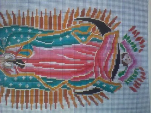Imagenes punto de cruz Virgen de Guadalupe en caricatura - Imagui