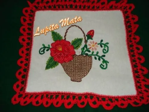 Bordados de servilletas de flores - Imagui