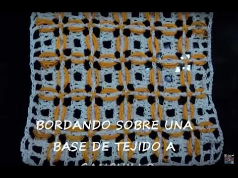 BORDANDO SOBRE UNA BASE DE TEJIDO A GANCHILLO PUNTADA DE FLORES ...