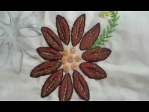 Como Bordar Puntada Fantasia Nochebuena Rojinegra - YouTube Como Bordar Puntada Fantasia Nochebuena Rojinegra - YouTube