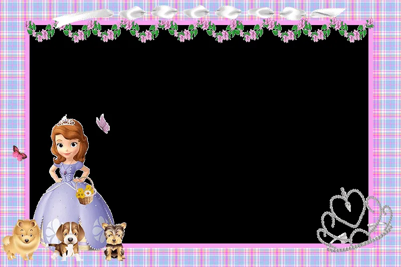 BORDAS E MOLDURAS PRINCESA SOFIA - Convites Digitais Simples