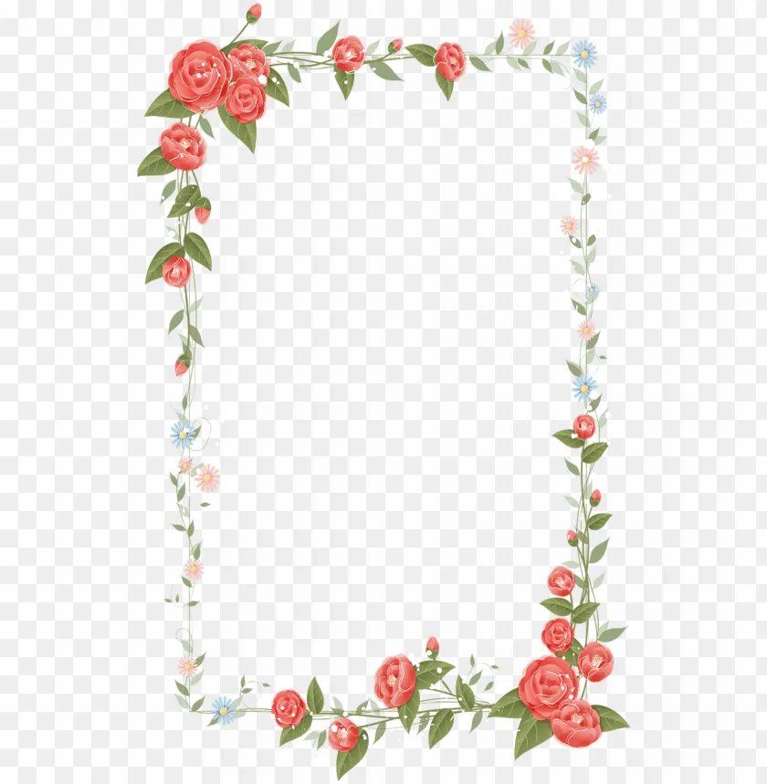 Border Flowers Drawing Clip Art - Imagenes De Marcos Para Caratulas PNG  Image With Transparent Background | TOPpng