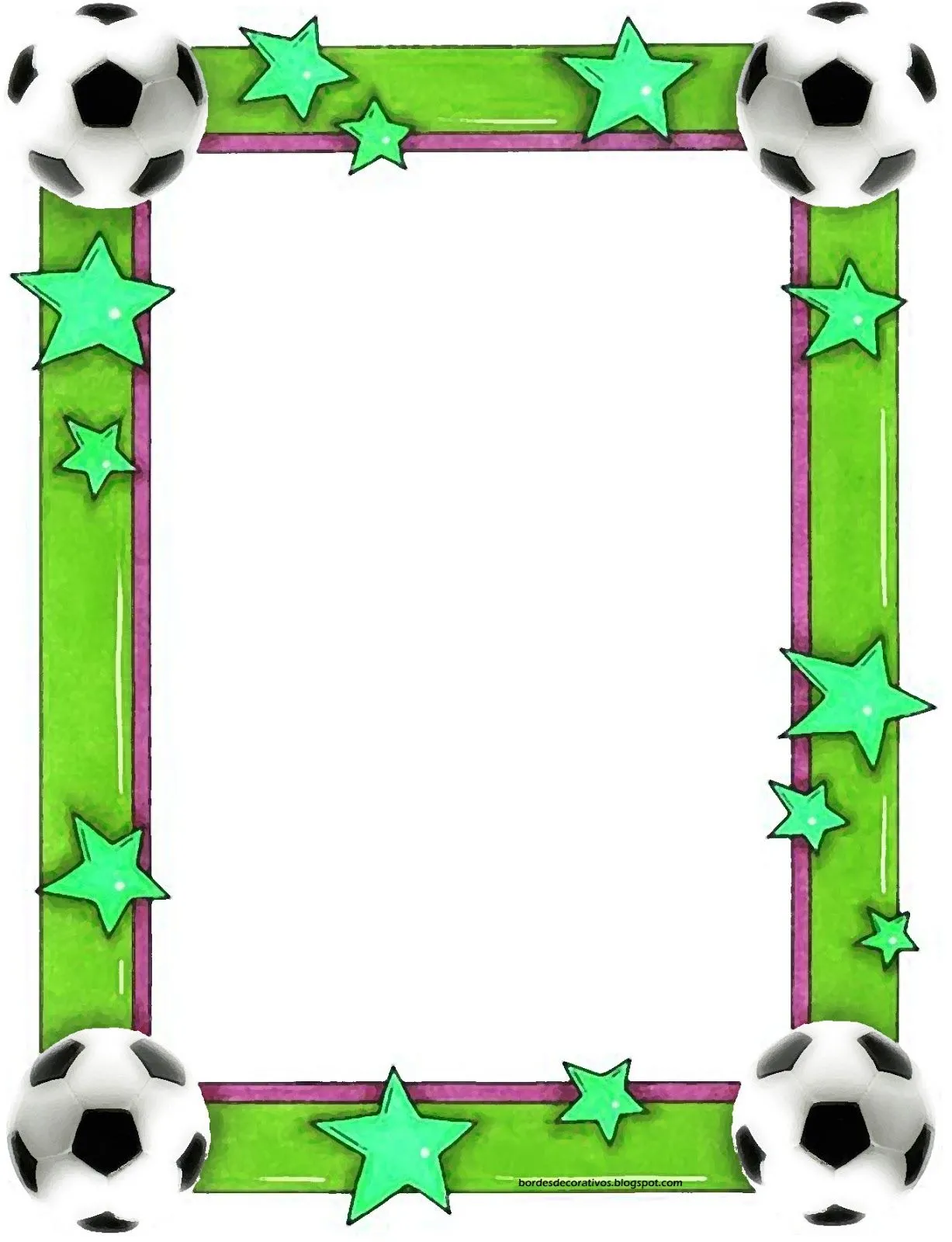 Bordes Decorativos: Bordes decorativos de hojas de Fútbol para ... Bordes Decorativos: Bordes decorativos de hojas de Fútbol para ...