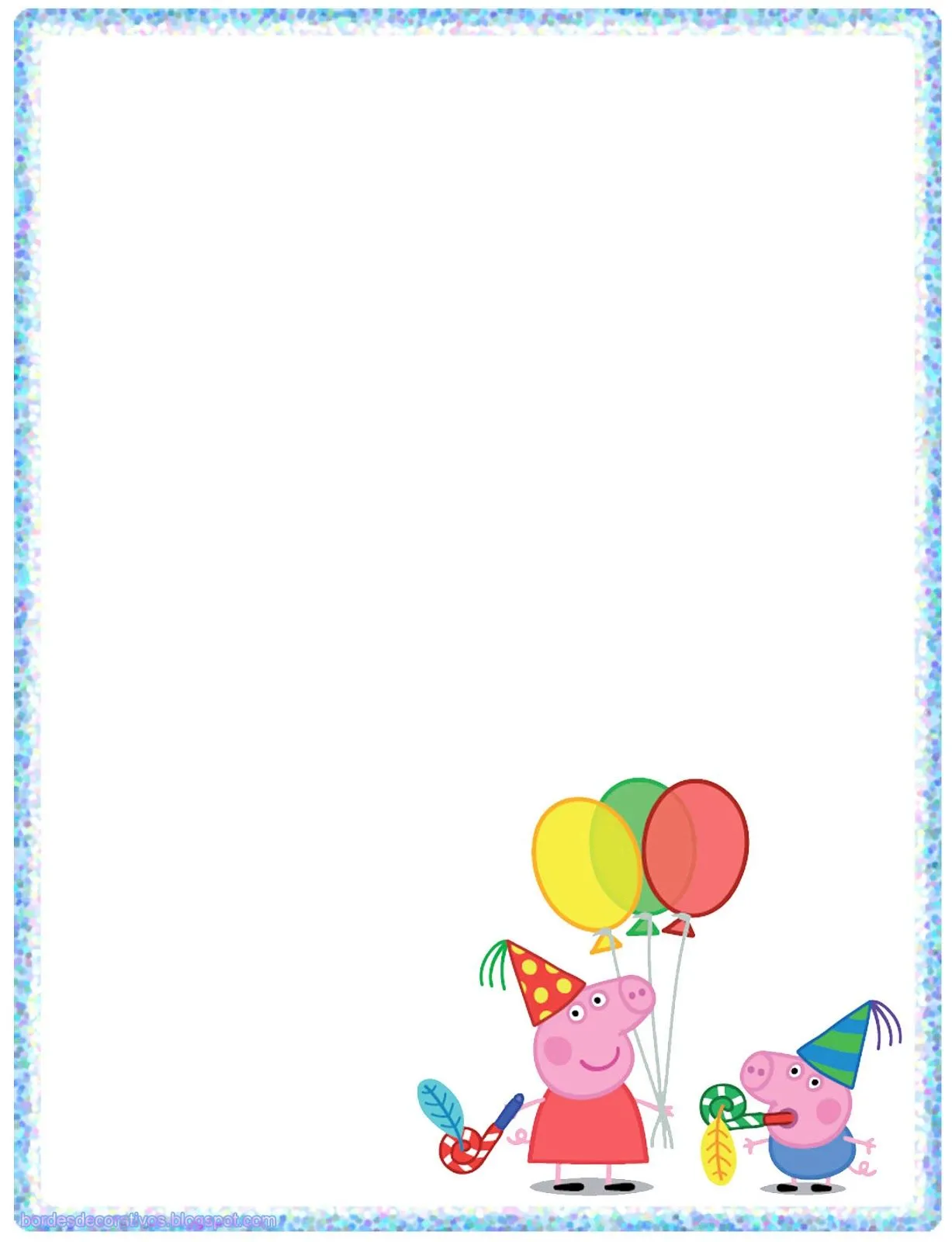 Bordes Decorativos: Bordes decorativos de hojas de Peppa Pig para ... Bordes Decorativos: Bordes decorativos de hojas de Peppa Pig para ...