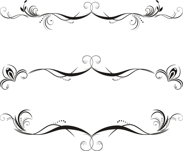 Tres bordes decorativos florales — Vector stock © teddy2007b #5054210