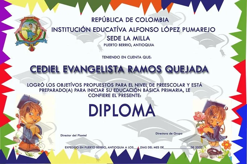 Plantillas para diplomas de preescolar - Imagui