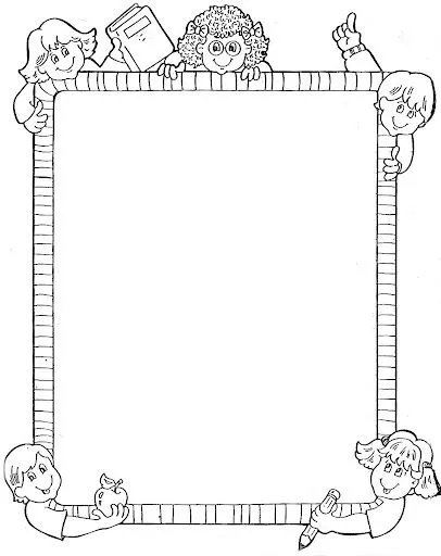 Bordes escolares para colorear - Imagui