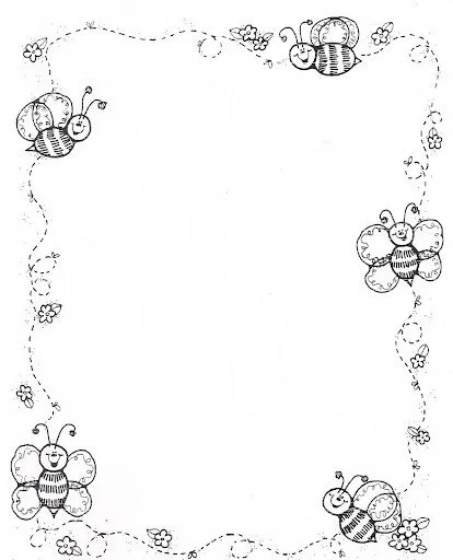 BORDES INFANTILES EN BLANCO Y NEGRO PARA PINTAR | FICHAS PARA ...