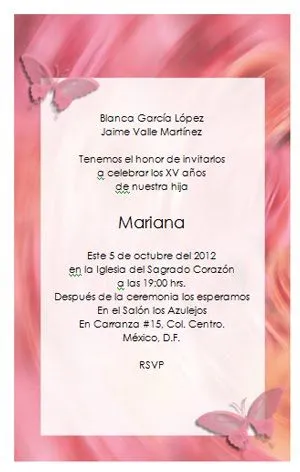 Invitaciones de 15 gratis: Invitación de 15 años modelo 002 Invitaciones de 15 gratis: Invitación de 15 años modelo 002
