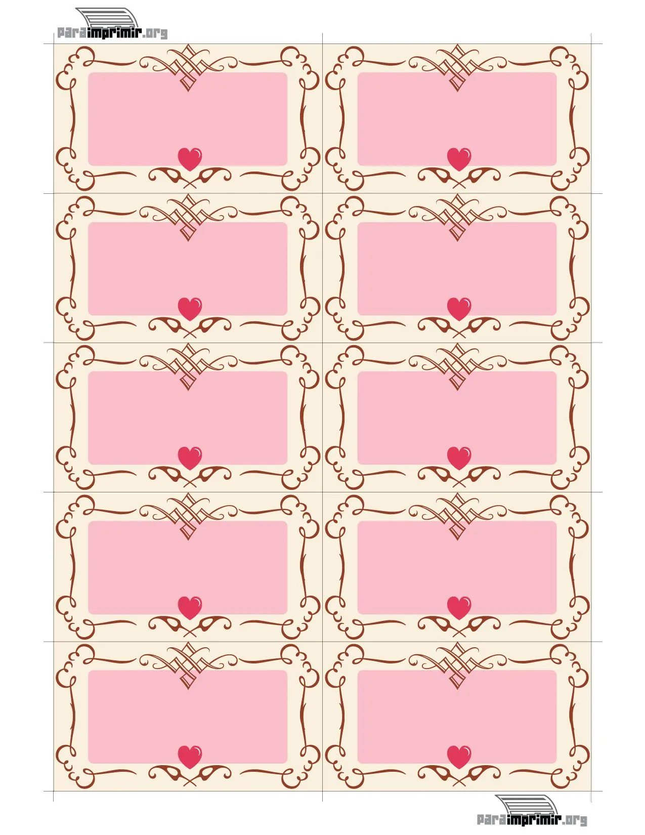 Bordes de tarjetas tipo pastel para imprimir