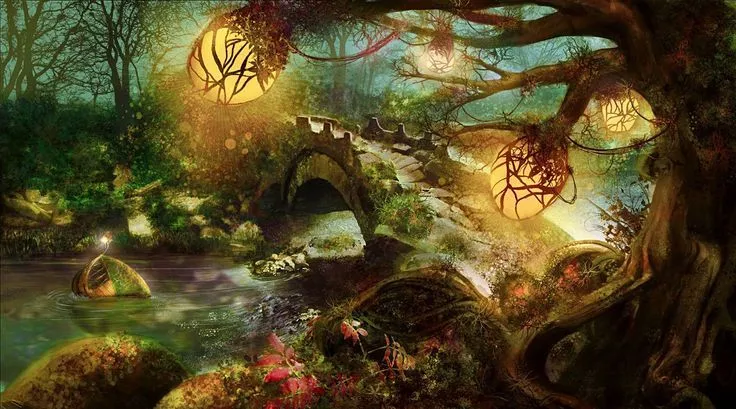 Bosque encantado con luces y mucha magía | Hadas, hados, brujas y ...