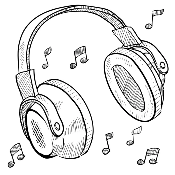 Bosquejo de los auriculares de música — Vector stock © lhfgraphics ... Bosquejo de los auriculares de música — Vector stock © lhfgraphics ...