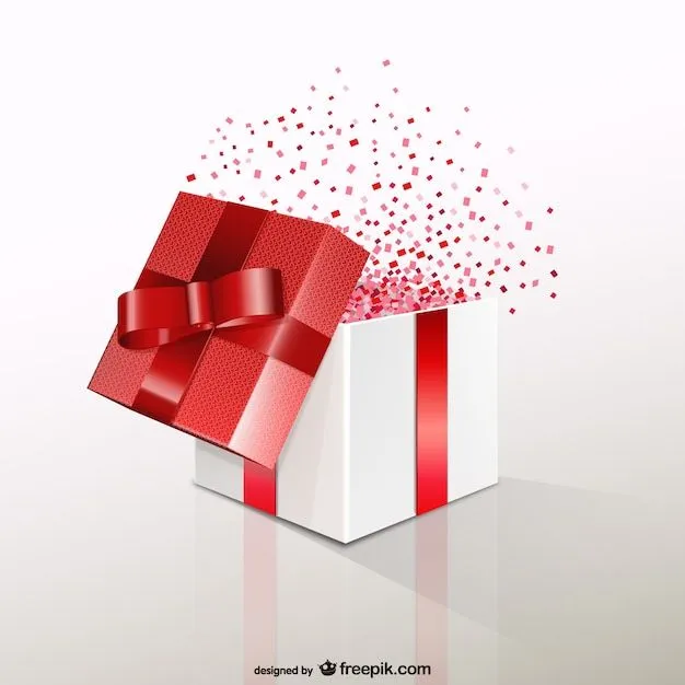 Caja de regalo roja con confeti | Descargar Vectores gratis Caja de regalo roja con confeti | Descargar Vectores gratis