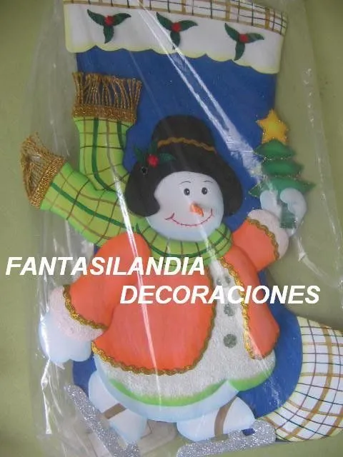 Bota navideña decorativa realizada en fomi | botas navidad | Pinterest