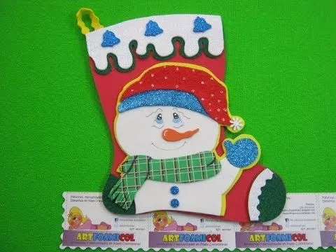 COMO HACER BOTA NAVIDEÑA MUÑECO DE NIEVE EN FOAMY O GOMAEVA CON ... COMO HACER BOTA NAVIDEÑA MUÑECO DE NIEVE EN FOAMY O GOMAEVA CON ...