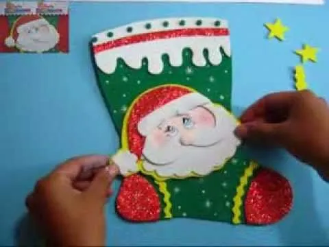 BOTA NAVIDEÑA PAPÁ NOEL, SANTA CLAUS O SAN NICOLAS PASO A PASO CON ... BOTA NAVIDEÑA PAPÁ NOEL, SANTA CLAUS O SAN NICOLAS PASO A PASO CON ...