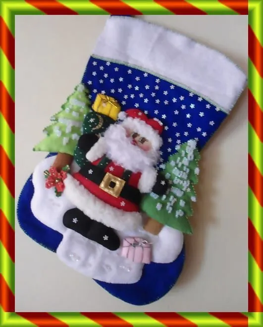 Bota Papa Noel, Paño Lency | Ideas para el hogar | Pinterest ...