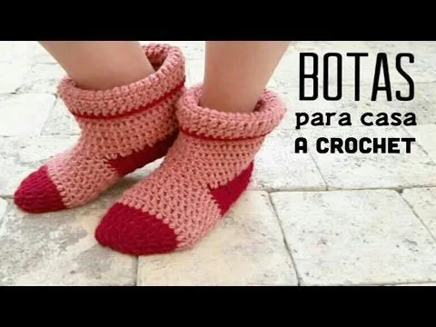 Botas para Casa a Crochet - PASO A PASO - YouTube Botas para Casa a Crochet - PASO A PASO - YouTube