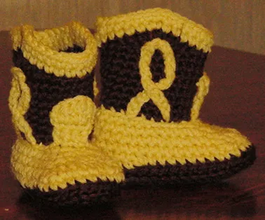 Botas de Cowboy para bebés – Patrón Crochet Botas de Cowboy para bebés – Patrón Crochet