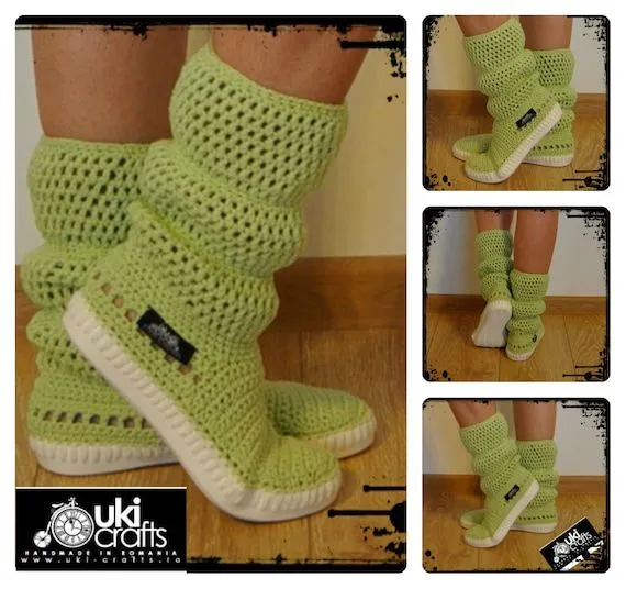 Botas a crochet para adultos paso a paso - Imagui